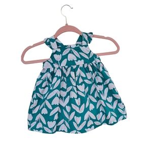 Carter's Teal and White Leaf Print Dress